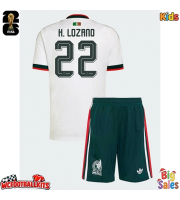 Mexico Hirving Lozano #22 Replica Away Stadium Kit for Kids World Cup 2026 Short Sleeve (+ pants)